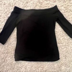 Nwot loft black knit off shoulder ballerina sleeve top.  So versatile!  Small